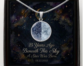 25th Birthday Star Map Necklace