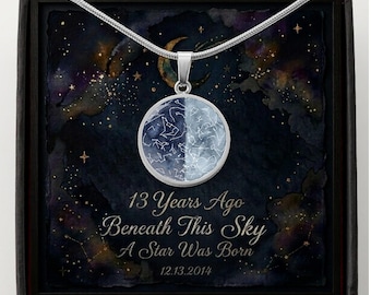 13th Birthday Star Map Necklace