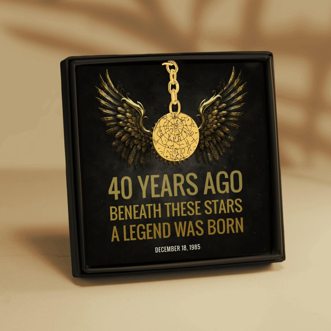 Star Map Keychain 40th Birthday Gift Him, Constellation Jewelry ...