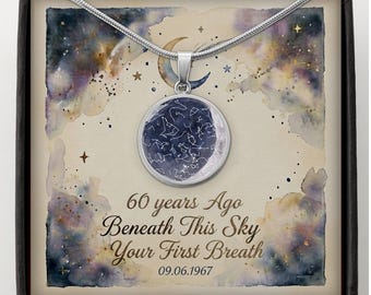 60th Birthday Star Map Necklace