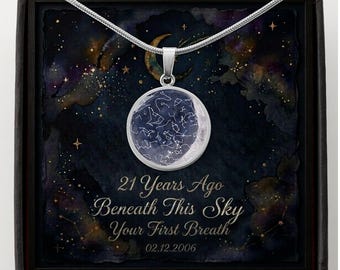 21st Birthday Star Map Necklace