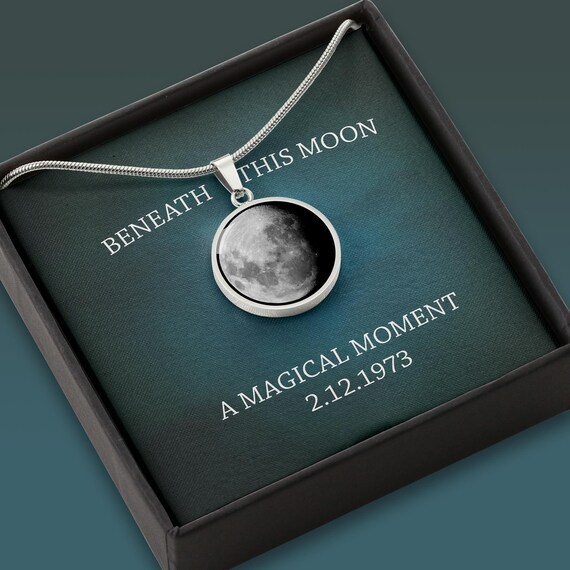 Custom Moon Phase Necklace Moon Phase Jewelry Custom Birthday