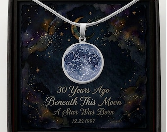 30th Birthday Star Map Necklace