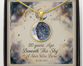 20th Birthday Star Map Necklace