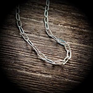 Sterling Silver Dainty Paperclip Chain Necklace 16.5”