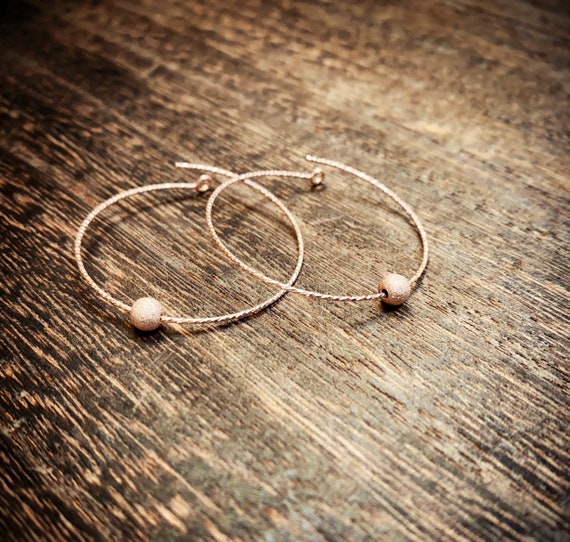 TOP SELLER: 14k Rose Gold Fill Endless Diamond Cut Hoop Earrings
