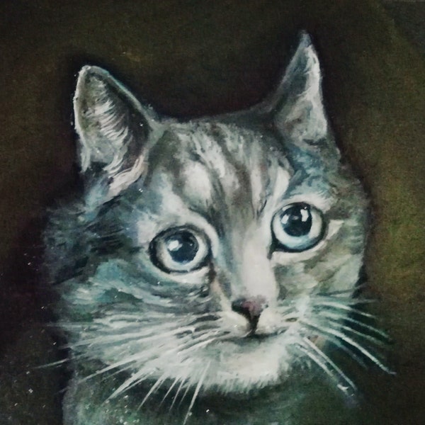 Haustierportrait, Ölfarben, individuelles Katzengemälde, personalisiertes Muttertagsgeschenk, Geschenk für Katzenmutter, Geschenk