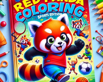 Actievol Red Panda sportavontuur - kleurboek van 30 pagina's - direct digitaal downloaden!