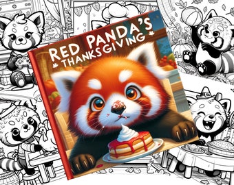 Houd uw kinderen deze vakantie bezig met Red Panda's Thanksgiving! Kleurboek van 10 pagina's nu downloaden!