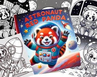 Astronaut Red Panda's NASA- en SpaceX-verkenning op MARS - Maanbasis! 14 pagina's kleurplaten direct downloaden!