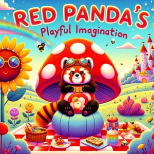 ¡La divertida aventura imaginativa del Panda Rojo! ¡Descarga instantánea de páginas para colorear de 15 páginas!