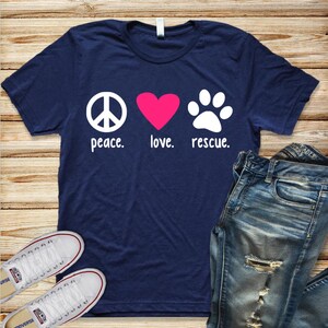 Connected Clothing Company Peace Love Rescue Short-Sleeve Tee ⎮ Animal Rescue Collection Black / 3XL