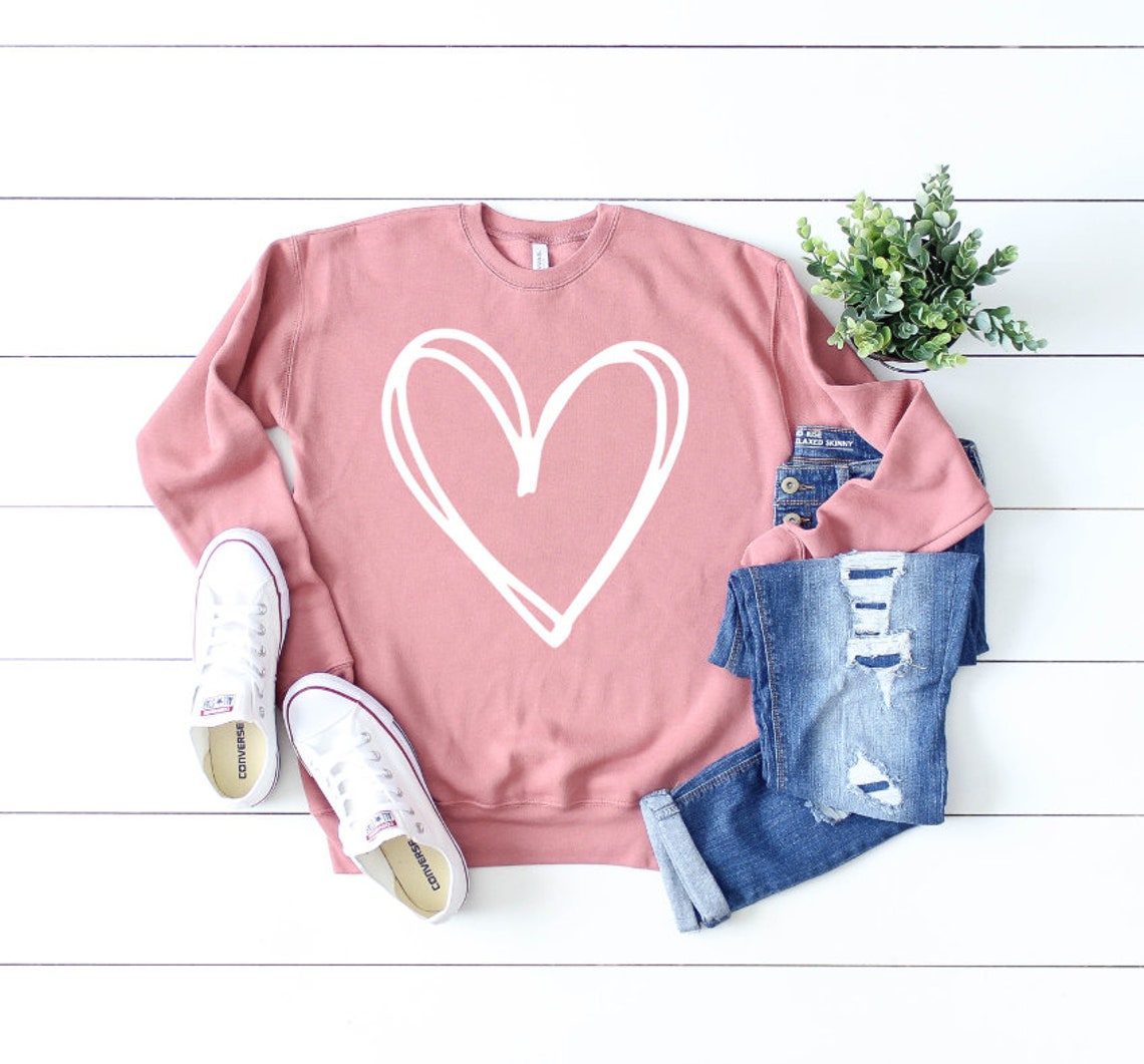 Heart Sweatshirt Valentines Sweatshirt Comfy Sweatshirt | Etsy