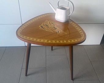 Table, cocktail table, coffee table, 50s with swallow decor, original vintage