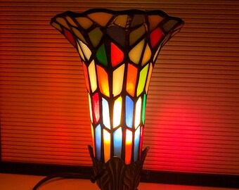 80s clear glass lamp with frosted monstera leaves clear lamp glass lamp monstera lamp plant decor decorative lamp leaf lamp