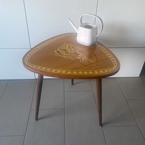 Table, cocktail table, coffee table, 50s with swallow decor, original vintage