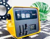 Vintage Flip Clock ELAC RD100, yellow, 70s