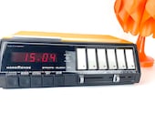 Vintage radio alarm clock Nordmende orange Strato Clock 171 70s space age