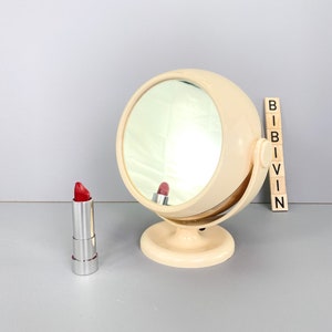 Cosmetic mirror vintage, round mirror, ball mirror, space age design, original vintage 70s