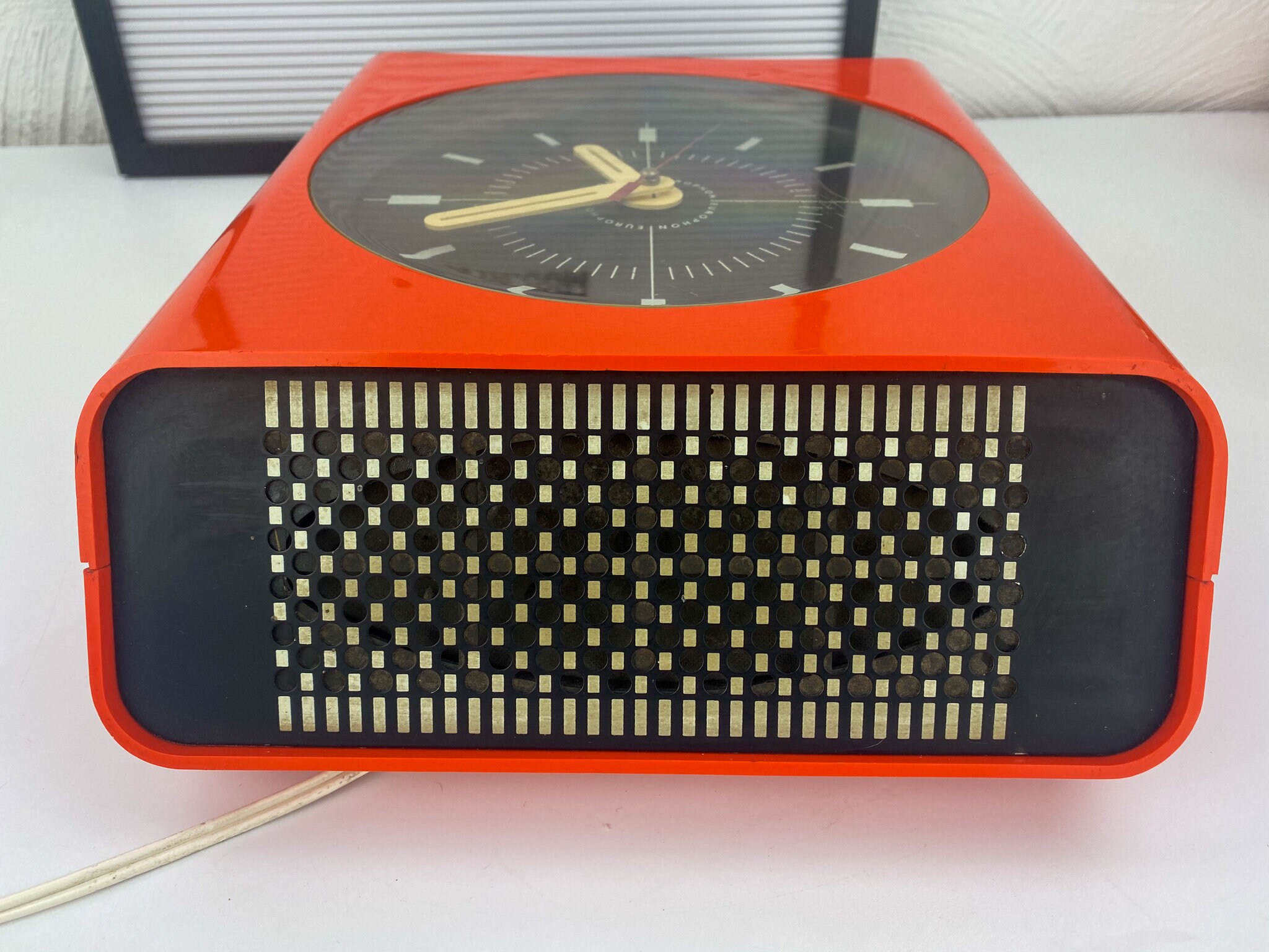 Space Age Orange Wall Clock Radio Vintage Kitchen Clock Radio Etsy