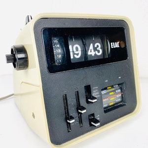 Flip Clock Elac RD 100 Flip Numbers Alarm Clock in White 70s Space Age ...