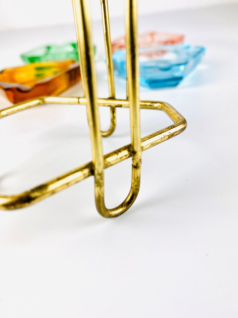 Vintage Ashenbecker for stacking in bracket colorful glass