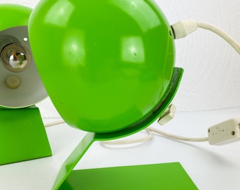 Space age ball lamps green, bedside lamps made of metal in green 70s space age lamp, bubble lamp