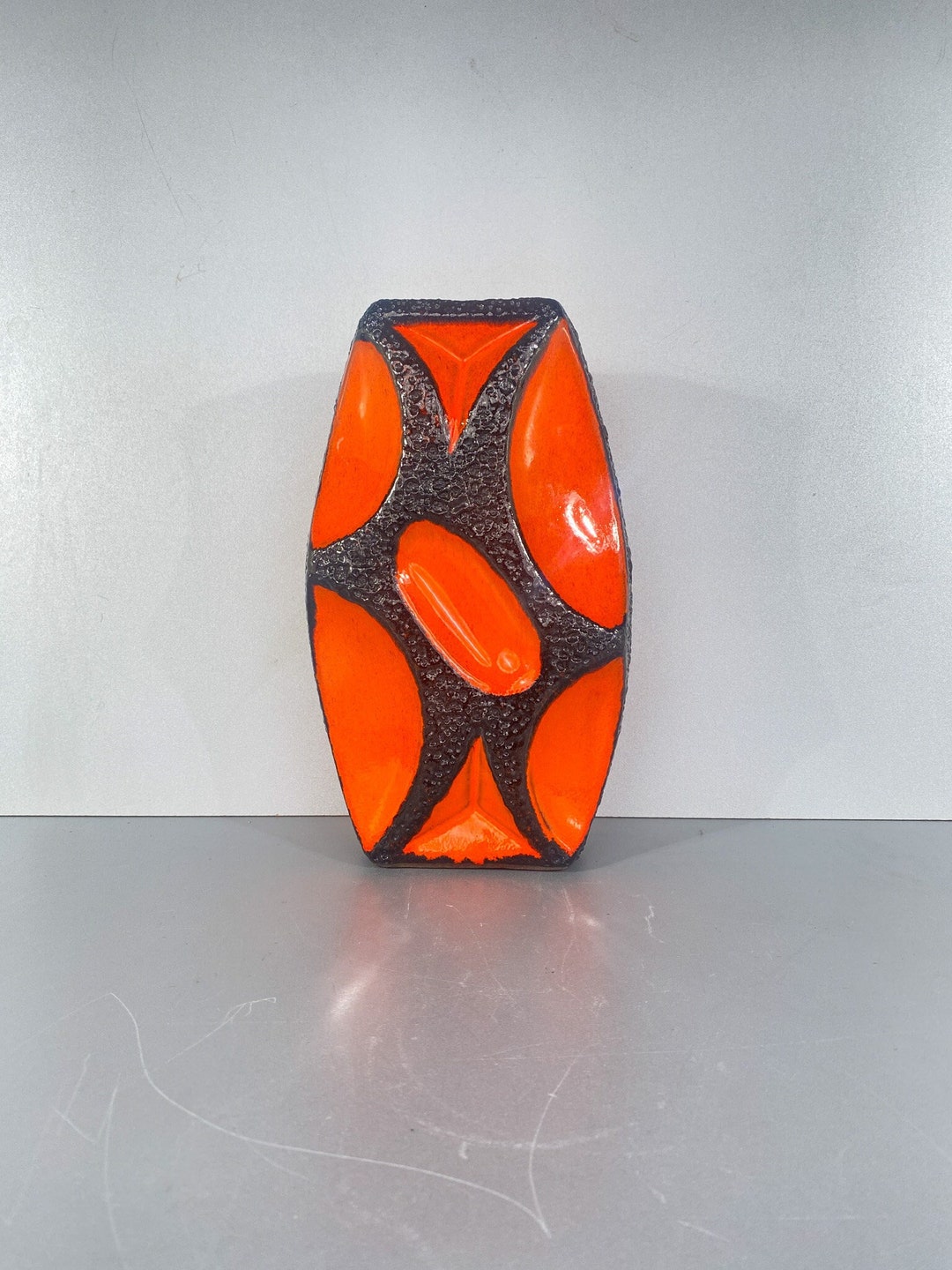 Orange ROTH Diamond Ceramic Fat Lava Vase - Original Vintage 70s - Etsy