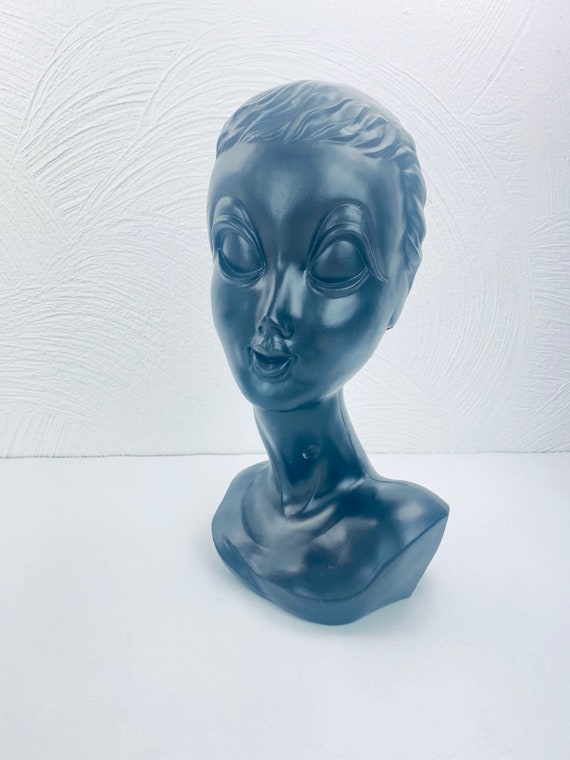 Twiggy Kopf Twiggy Buste Peruckenkopf Hutstander Schwarz Etsy