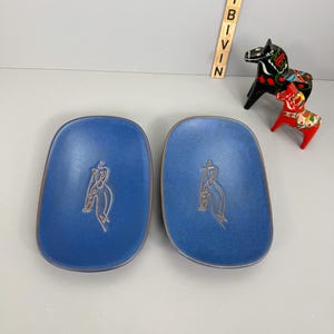 Plate/Wall plate - Set made of ceramic – Karlsruhe Majolica, promotional gift from Karlsruhe Life Insurance – West German Ceramics