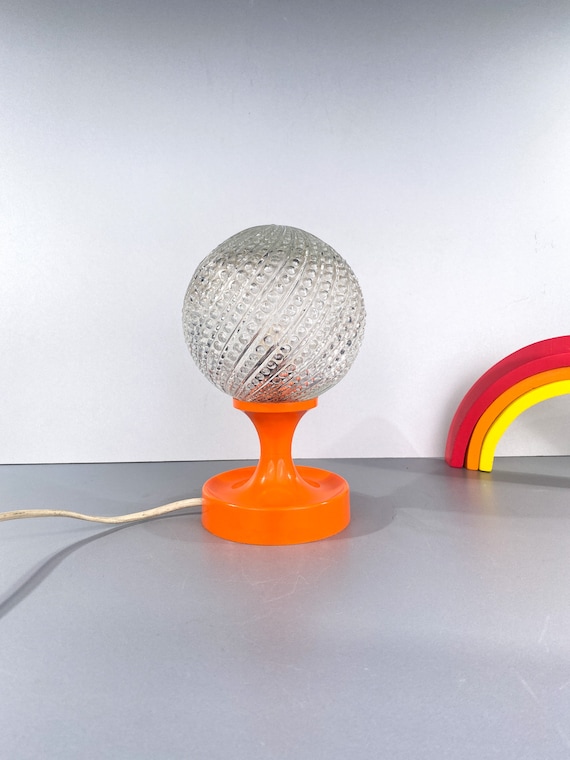 Kugellampe orange, original 70er Jahre vintage Lampe