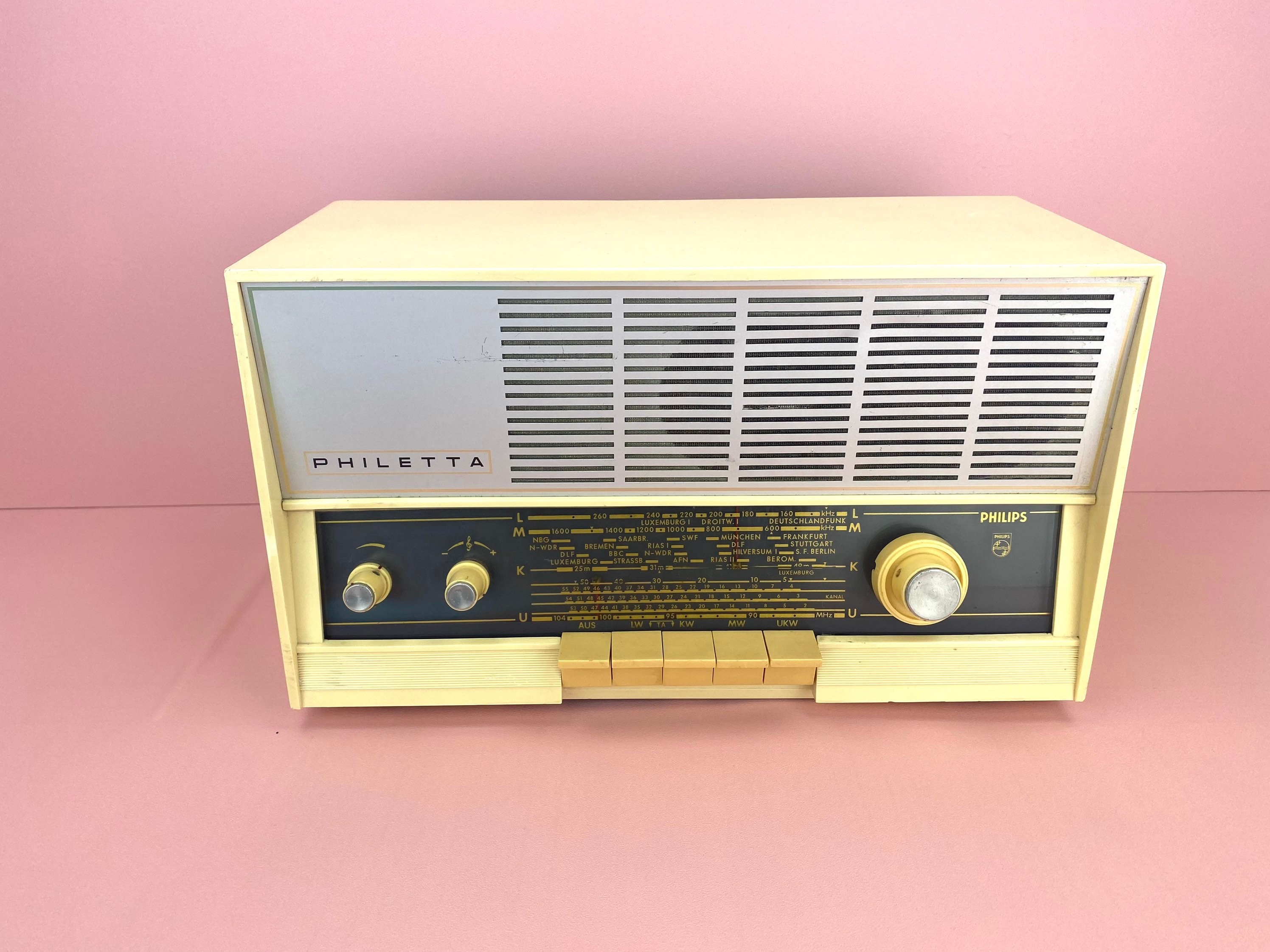 Mid Century Radio Philetta by Philips, Vintage Tube Radio