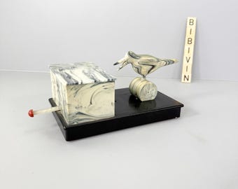 ヴィンテージのリュージュ社製タバコオルゴール、口紅カルーセル（動作