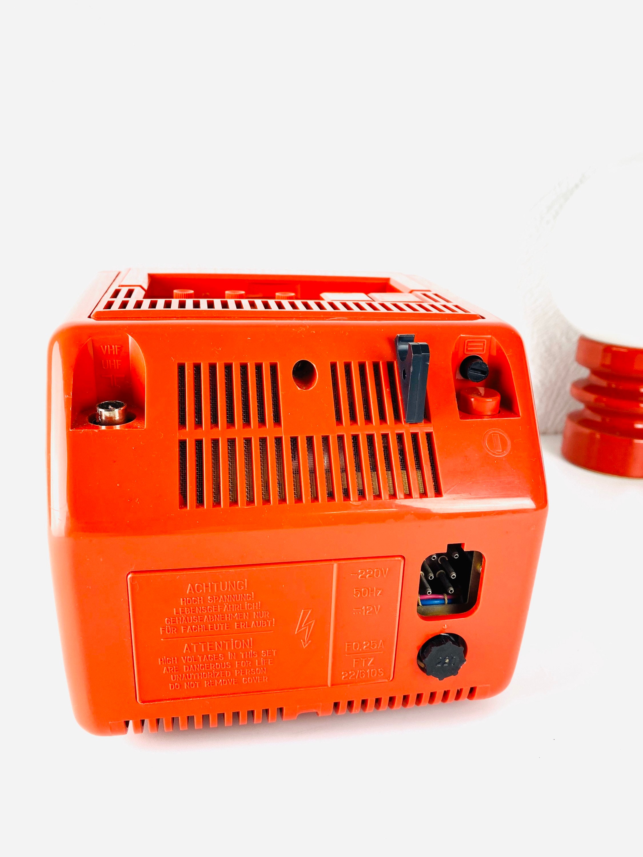 Vintage mini TV Red Mini Star 416C Portable TV B/W 80s Etsy