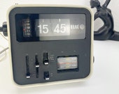 Vintage flip clock, folding number alarm clock folding number clock, ELAC RD 100, white, 70s space age design