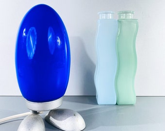 Dino Egg Lamp, Tatsuo Konno Ikea Lamp, Kinderkamer Nachtkastje tafellamp in Blauw met Voeten, Egg Lamp