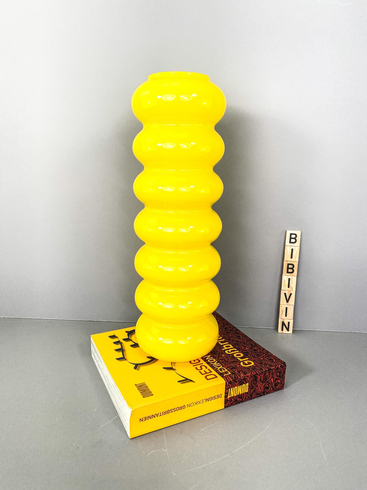 Ikea Glas Vase gelb, Design Anne Nilsson