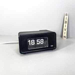 Flip Clock WIGO black small,  original vintage 70s