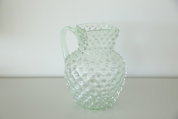 Clear Glass Hobnail Pitcher | Etsy Clear hobnail glass | Etsy