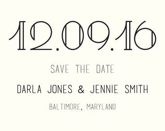 Art Deco Style Save the Date - Digital File