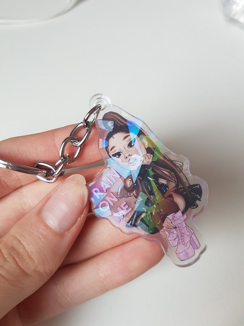Ariana Grande Rain On Me Cute Holo Keychain | Etsy