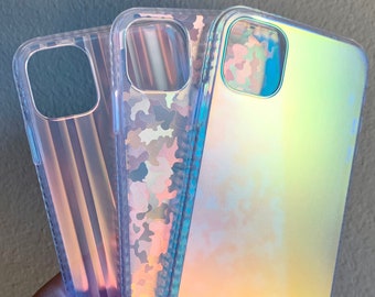 Matte Chrome Rainbow Semi Clear Textured Phone Case - Color Shifting iPhone X/ 11 / 12 / 13 / 14 / 15 / Pro / Pro Max Phone Cover