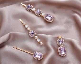 USA Bobby Pin Rhinestone Crystal Hair Clip Hairpin Jeweled Flower Cute Pink 36 
