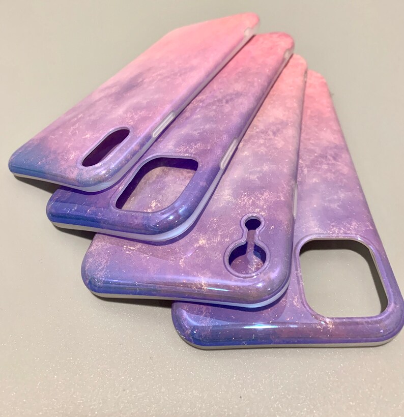 Holographic Marbled Micro Glitter Phone Case Watercolor Etsy