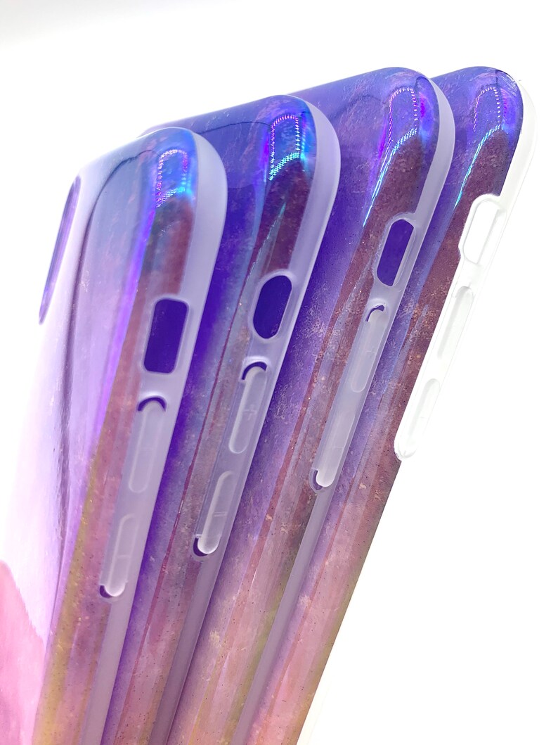 Holographic Marbled Micro Glitter Phone Case Watercolor Etsy