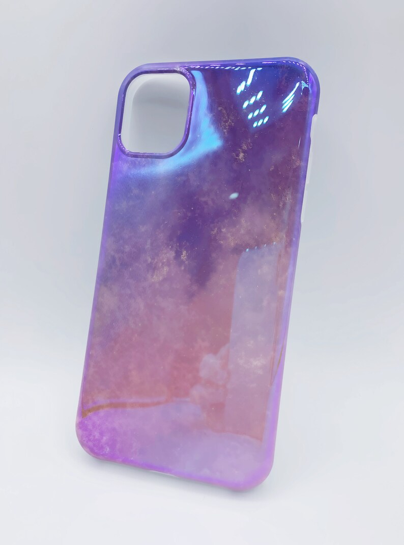 Holographic Marbled Micro Glitter Phone Case Watercolor Etsy