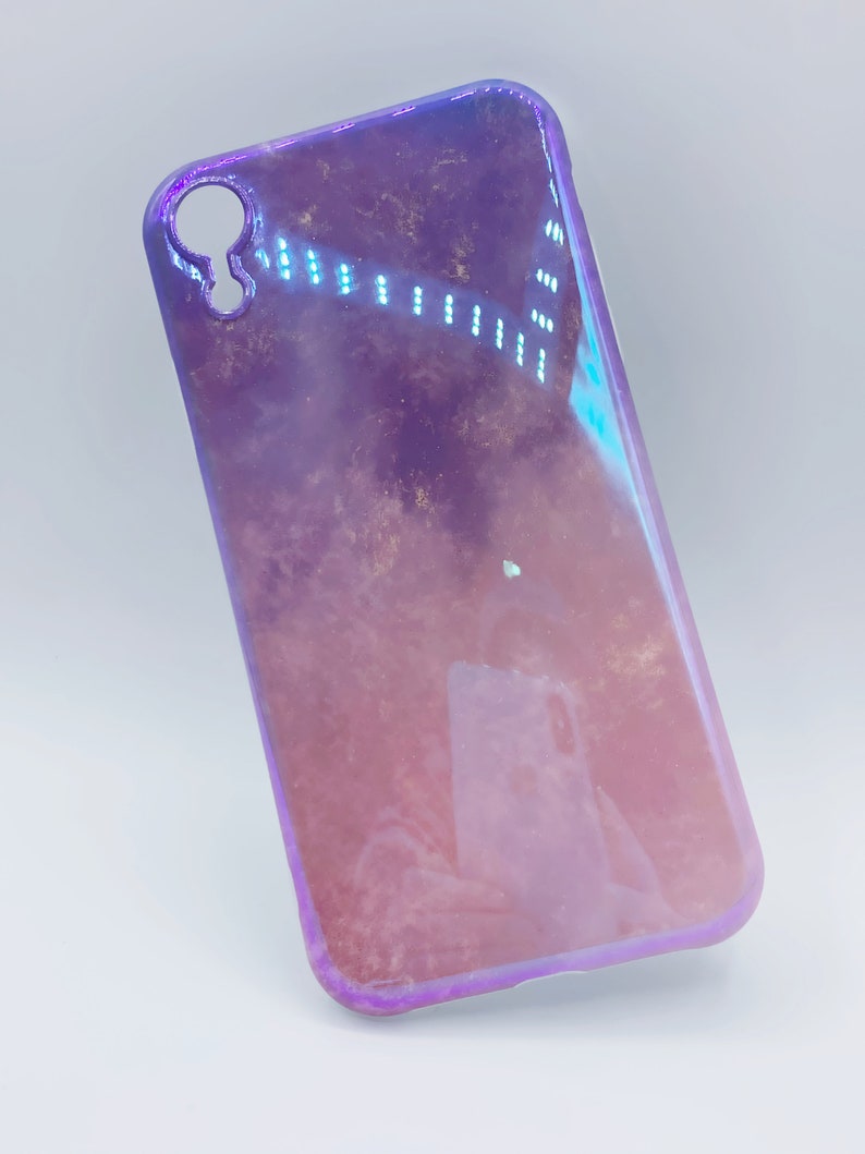 Holographic Marbled Micro Glitter Phone Case Watercolor Etsy