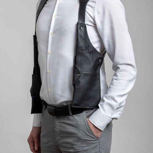 Street Tactical Techwear Leather Holster Vest Etsy Canada