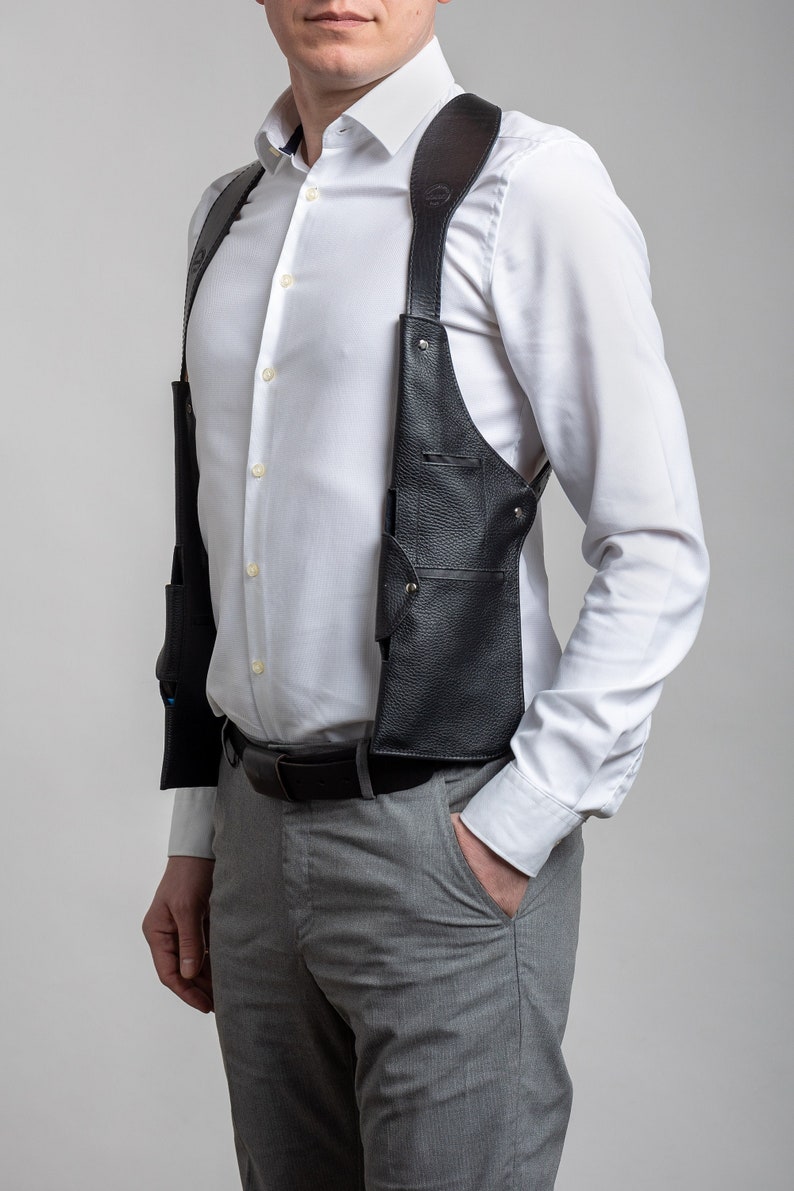 Leather Shoulder Holster Bag Holster Bag Utility Vest Etsy