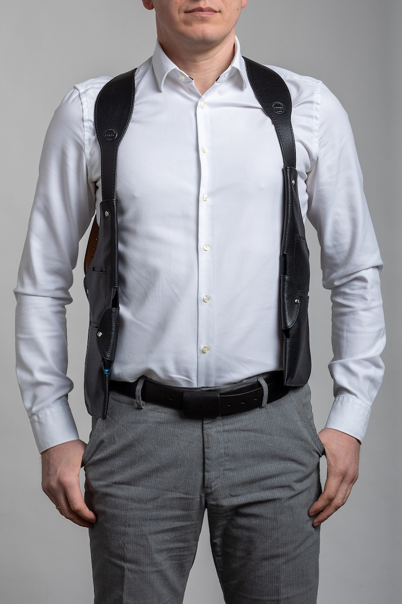 Leather Shoulder Holster Bag Holster Bag Utility Vest Etsy